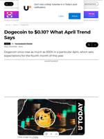 Dogecoin to $0.10? What April Trend Says - U.Today