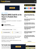 Dogecoin (DOGE) Could Be on the Verge of a Parabolic Move: Analyst