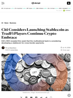 Citi Considers Launching Stablecoin as TradFi Players Continue Crypto Embrace - Decrypt