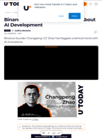 Binance's CZ Shares Major Irony About AI Development