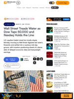 Wall Street Treads Water as Dow Taps 50,000 and Nasdaq Holds the Line – Markets and Prices Bitcoin News