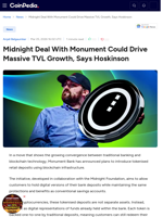 Midnight Deal With Monument Could Drive Massive TVL Growth, Says Hoskinson