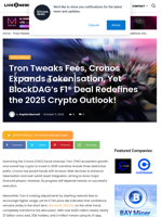 Tron Tweaks Fees, Cronos Expands Tokenisation, Yet BlockDAG’s F1® Deal Redefines the 2025 Crypto Outlook! | Live Bitcoin News