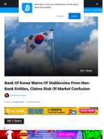 Bank Of Korea Warns Of Stablecoins From Non-Bank Entities