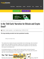 Is the 'Still Early' Narrative for Bitcoin and Crypto Dead?
