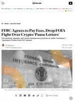 FDIC Agrees to Pay Fees, Drop FOIA Fight Over Crypto 'Pause Letters' - Decrypt