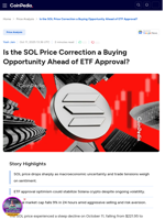 Is the SOL Price Correction a Buying Opportunity Ahead of ETF Approval?