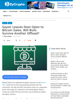 Saylor Leaves Door Open to Bitcoin Sales, Will Bulls Survive Another Offload? ⋆ ZyCrypto