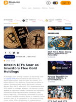 Bitcoin ETFs Soar as Investors Flee Gold Holdings – News Bytes Bitcoin News