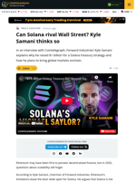 Can Solana rival Wall Street? Kyle Samani thinks so