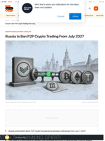 Russia to Ban P2P Crypto Trading in 2027