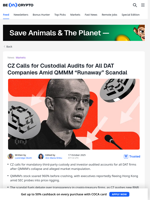 QMMM Collapse Prompts CZ Call for DAT Custody Rules