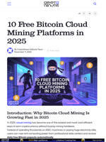 10 Free Bitcoin Cloud Mining Platforms in 2025