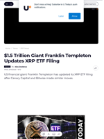 $1.5 Trillion Giant Franklin Templeton Updates XRP ETF Filing - U.Today