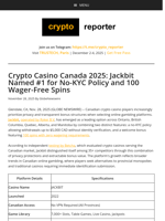Crypto Casino Canada 2025: Jackbit Named #1 for No-KYC Policy and 100 Wager-Free Spins