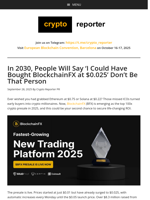 In 2030, People Will Say ‘I Could Have Bought BlockchainFX at $0.025’ Don’t Be That Person