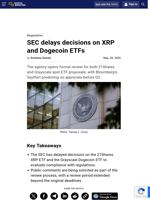 SEC delays decisions on XRP and Dogecoin ETFs