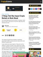 3 Things That May Impact Crypto Markets in Week Ahead