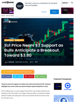 SUI Price Nears $3 Support as Bulls Anticipate a Breakout Toward $3.80 | Live Bitcoin News