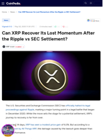 Can XRP Recover Its Lost Momentum After the Ripple vs SEC Settlement?