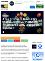 4 Top Cryptos to Join in 2025 That Could Deliver Insane ROI - Whales Are Quietly Loading Up Right Now | Live Bitcoin News