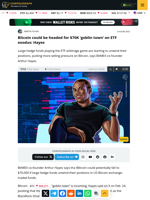 Bitcoin could be headed for $70K ‘goblin town’ on ETF exodus: Hayes