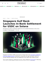 Singapore Gulf Bank Launches In-Bank Settlement for USDC on Solana  - 