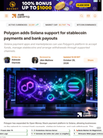Polygon adds Solana support for stablecoin payments and bank payouts - AMBCrypto