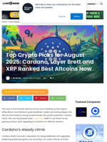 Top Crypto Picks for August 2025: Cardano, Layer Brett and XRP Ranked Best Altcoins Now | Live Bitcoin News