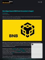 New dApps Expand BNB Chain Ecosystem in August - Blockchain.News