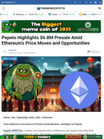 Pepeto Highlights $6.8M Presale Amid Ethereum’s Price Moves and Opportunities - TheNewsCrypto