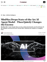 MiniMax Drops State-of-the-Art AI Agent Model—Then Quietly Changes the License - Decrypt