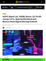 HDFC Bank Ltd. (HDB) Stock: Q1 Profit Jumps 12%, Special Dividend and Bonus Issue Signal Strong Outlook