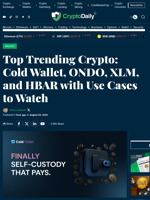 Top Trending Crypto: Cold Wallet, ONDO, XLM, and HBAR with Use Cases to Watch - Crypto Daily