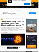Trump Media Group Seeks $3 Billion War Chest To Buy Bitcoin And Crypto Assets: FT