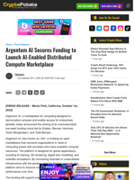 Argentum AI Secures Funding to Launch AI-Enabled Distributed Compute Marketplace