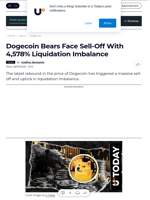 Dogecoin Bears Face Sell-Off With 4,578% Liquidation Imbalance - U.Today