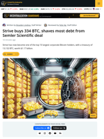 Strive Buys BTC, Pays Off Debt from Semler Scientific Deal