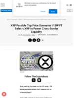 XRP Possible Top Price Scenarios if SWIFT Selects XRP to Power Cross-Border Liquidity