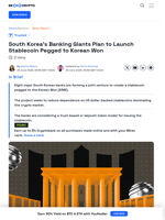Banks in South Korea Unite for a Won-Based Stablecoin Launch