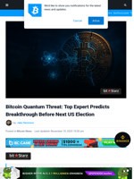 Bitcoin on Alert: Quantum ‘Live Possibility’ Before US Election