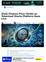 ONDO Price Rises by 3% as Tokenized Stocks Platform Launch