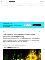 BTC news: Bitcoin's quantum risks are a governance, not engineering, problem