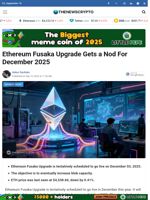 Ethereum Fusaka Upgrade Gets a Nod For December 2025 - TheNewsCrypto