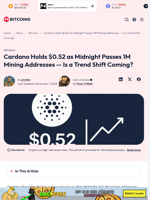 Cardano Holds $0.52 as Midnight Passes 1M Mining Addresses — Is a Trend Shift Coming? - 99Bitcoins