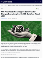 XRP Price Prediction: Ripple’s Bank Charter Changes Everything For RLUSD, But What About XRP?