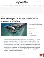 Iran intercepts US cruise missile amid escalating tensions