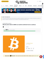 Bitcoin price falls to $66K as market sentiment turns cautious