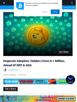 Dogecoin Adoption: Holders Cross 8.1 Mil, Ahead Of XRP & ADA