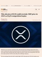 This altcoin at $0.10 could overtake XRP price in 2025 as PayFi competition begins - AMBCrypto